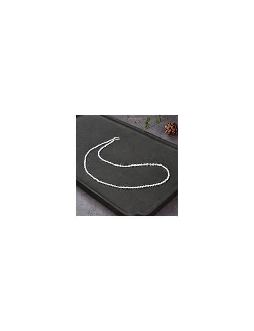 Heilstein & Edelstein-Strang - Kugeln, Labradorit (weiß), facettiert, 02mm (39cm)