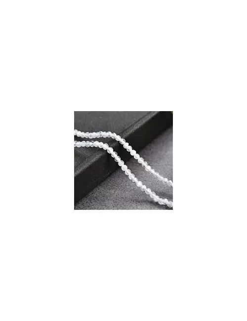 Heilstein & Edelstein-Strang - Kugeln, Labradorit (weiß), facettiert, 02mm (39cm)