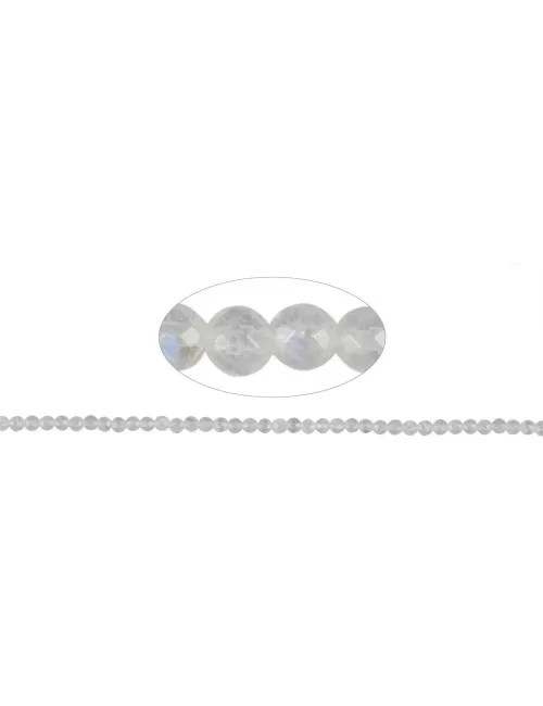 Heilstein & Edelstein-Strang - Kugeln, Labradorit (weiß), facettiert, 03mm (36cm)