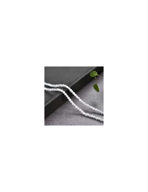 Heilstein & Edelstein-Strang - Kugeln, Labradorit (weiß), facettiert, 03mm (36cm)