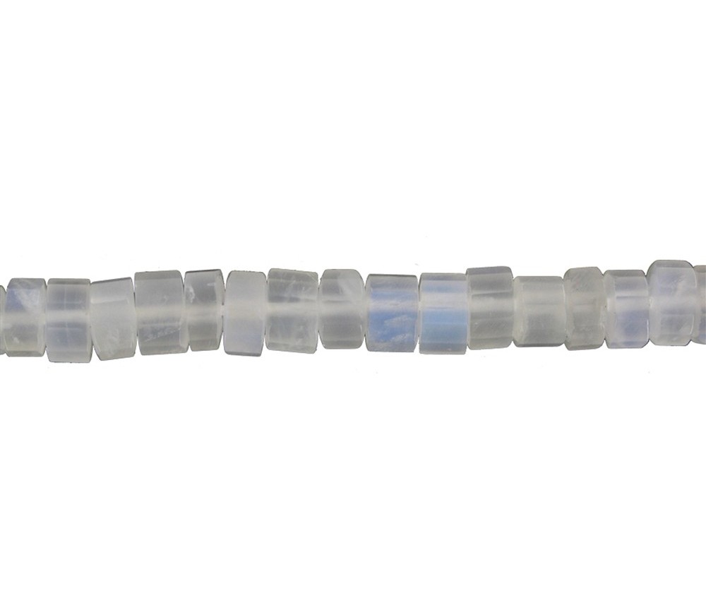 Heilstein & Edelstein-Strang - Zylinder, Labradorit (weiß) AA, facettiert, 04 x 07-08mm