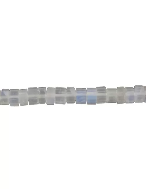 Heilstein & Edelstein-Strang - Zylinder, Labradorit (weiß) AA, facettiert, 04 x 07-08mm