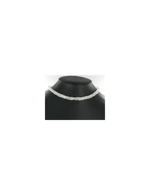 Heilstein & Edelstein-Strang - Zylinder, Labradorit (weiß) AA, facettiert, 04 x 07-08mm