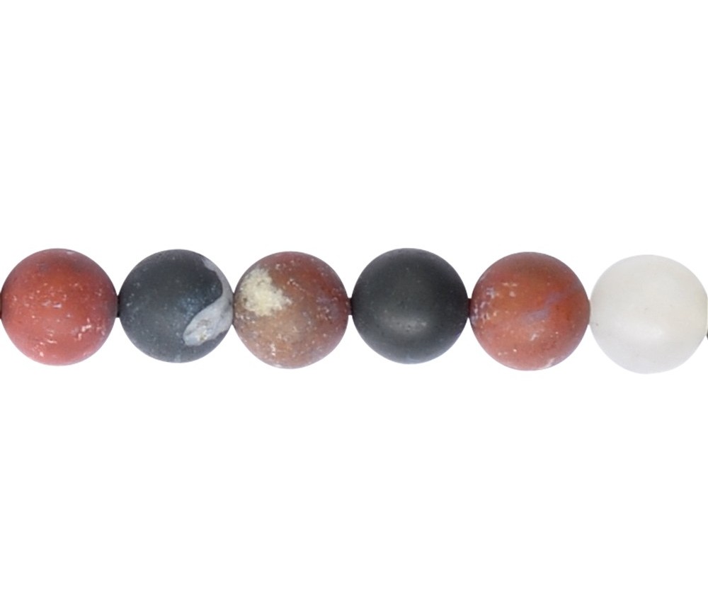 Heilstein & Edelstein-Strang - Kugeln, Sardonyx, matt, 12mm