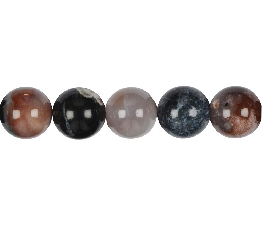 Heilstein & Edelstein-Strang - Kugeln, Sardonyx, 14mm (38cm)