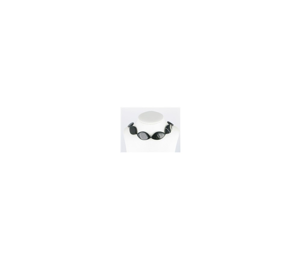 Heilstein & Edelstein-Strang - Navette, Sardonyx, 40 x 18-22mm