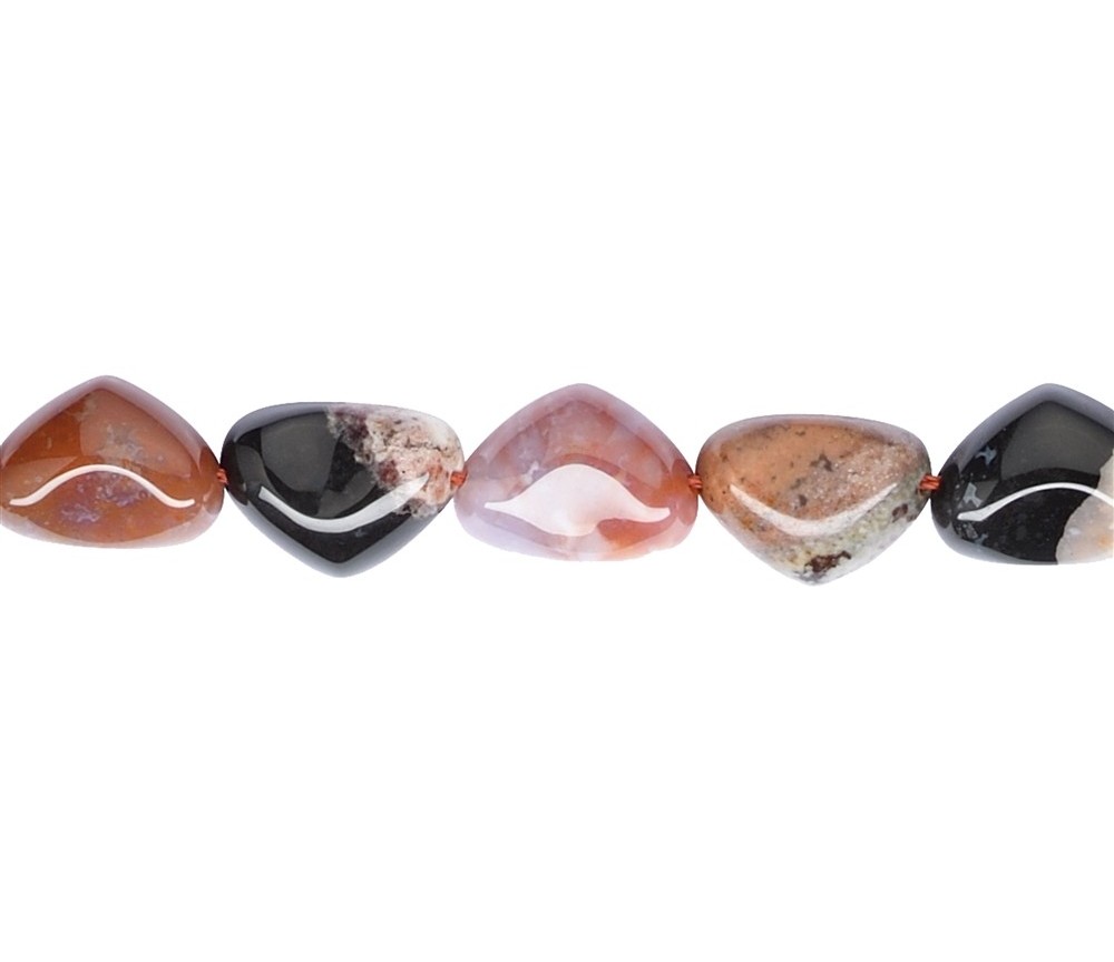Heilstein & Edelstein-Strang - Nuggets Dreieck, Sardonyx, 20 x 15mm