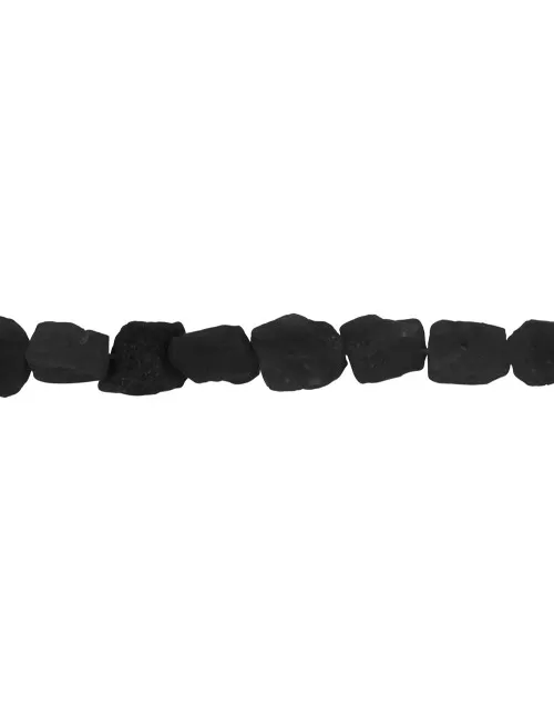 Heilstein & Edelstein-Strang - Nuggets, Obsidian (schwarz), roh, 12 – 17mm