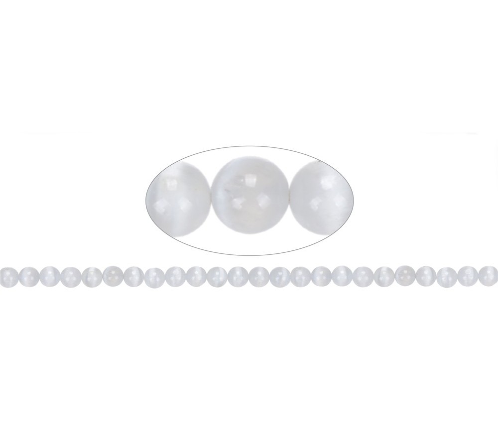 Heilstein & Edelstein-Strang - Kugeln, Selenit, 08mm