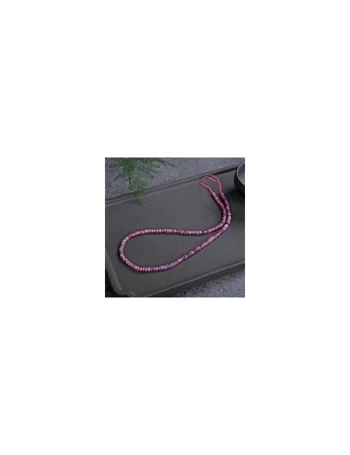 Heilstein & Edelstein-Strang - Button, Rubellit A, facettiert, 02 x 03mm (39cm)