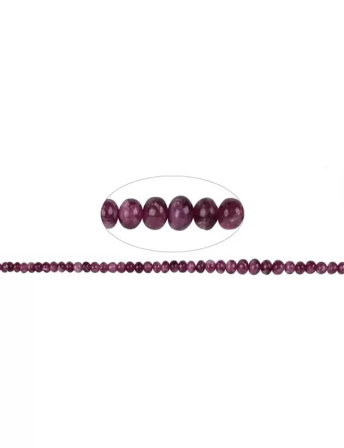 Heilstein & Edelstein-Strang - Button, Turmalin (Rubellit), 2,2-5,7 x 3,5-8,0mm (Verlauf)