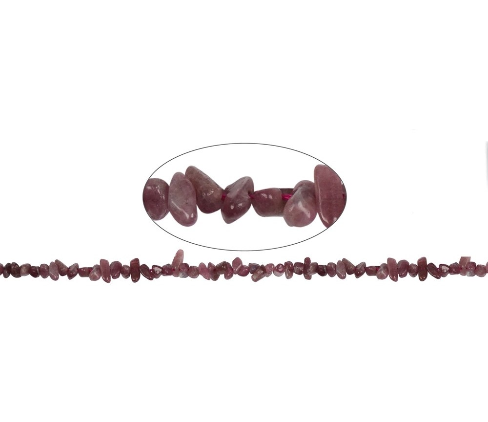 Heilstein & Edelstein-Strang - Chips, Turmalin (rosa) , 03-04 x 06-10mm