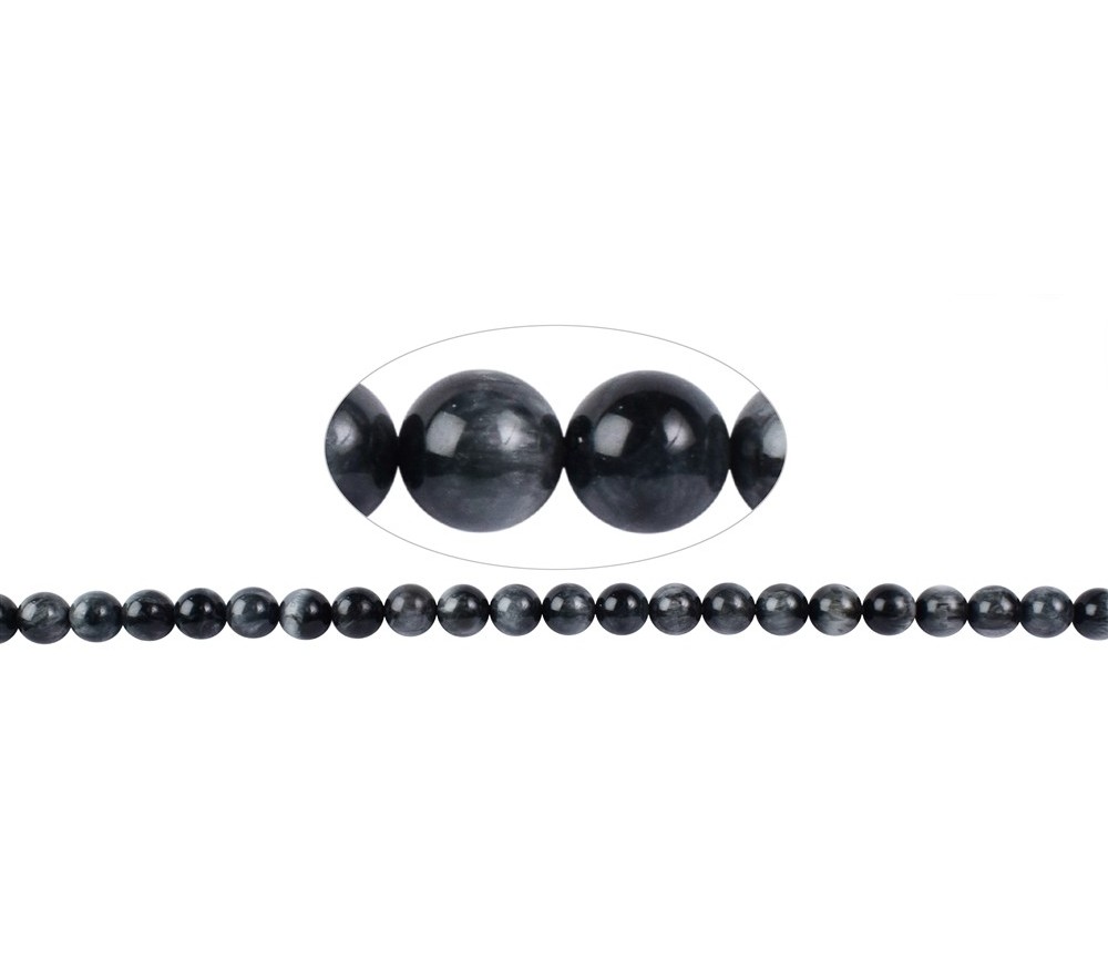 Heilstein & Edelstein-Strang - Kugeln, Quarz-Katzenauge A, 08mm