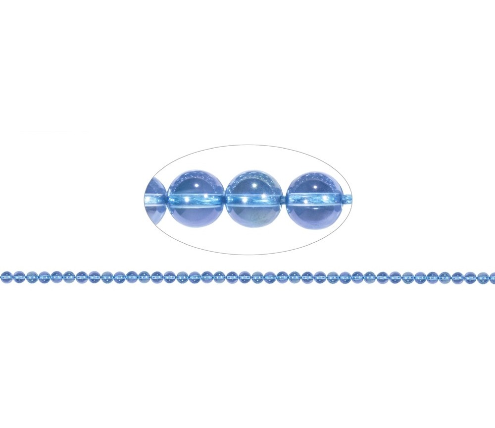 Heilstein & Edelstein-Strang - Kugeln, Aqua Aura, 04mm
