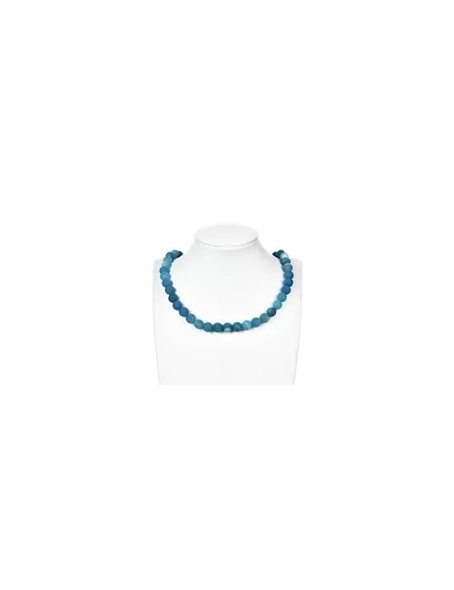 Heilstein & Edelstein-Strang - Kugeln, Achat (Schlangenachat) blau (gef.), matt, 10mm