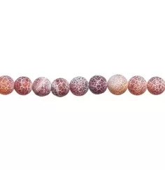 Heilstein & Edelstein-Strang - Kugeln, Achat (Schlangenachat) rot (gef.), matt, 16mm