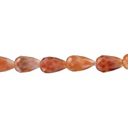 Heilstein & Edelstein-Strang - Tropfen, Achat (Schlangenachat) rot (gef.), facettiert, 09 x 06mm