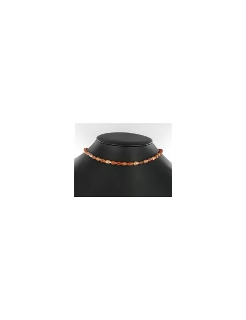 Heilstein & Edelstein-Strang - Tropfen, Achat (Schlangenachat) rot (gef.), facettiert, 09 x 06mm