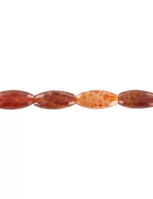 Heilstein & Edelstein-Strang - Spindel, Achat (Schlangenachat) rot (gef.), 18 x 08mm