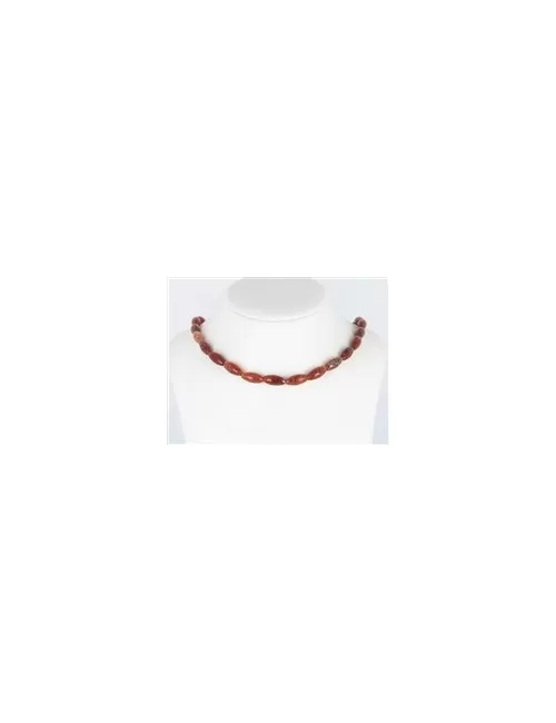 Heilstein & Edelstein-Strang - Spindel, Achat (Schlangenachat) rot (gef.), 18 x 08mm