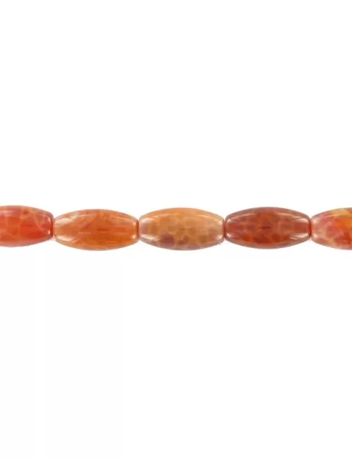 Heilstein & Edelstein-Strang - Spindel, Achat (Schlangenachat) rot (gef.), 14 x 07mm