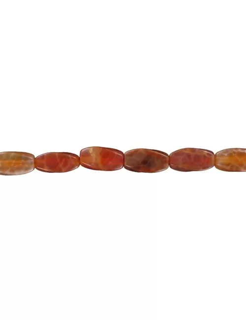 Heilstein & Edelstein-Strang - Quader gedreht, Achat (Schlangenachat) rot (gef.), 12 x 06mm