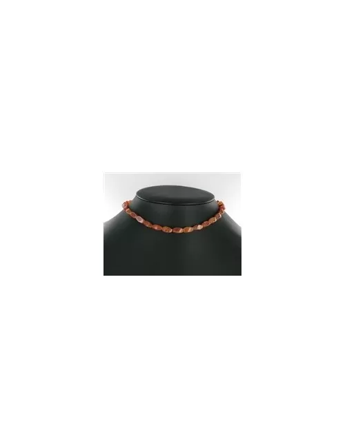 Heilstein & Edelstein-Strang - Quader gedreht, Achat (Schlangenachat) rot (gef.), 12 x 06mm