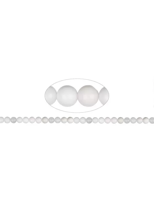 Heilstein & Edelstein-Strang - Kugeln, Achat (weiß-transparent), 08mm