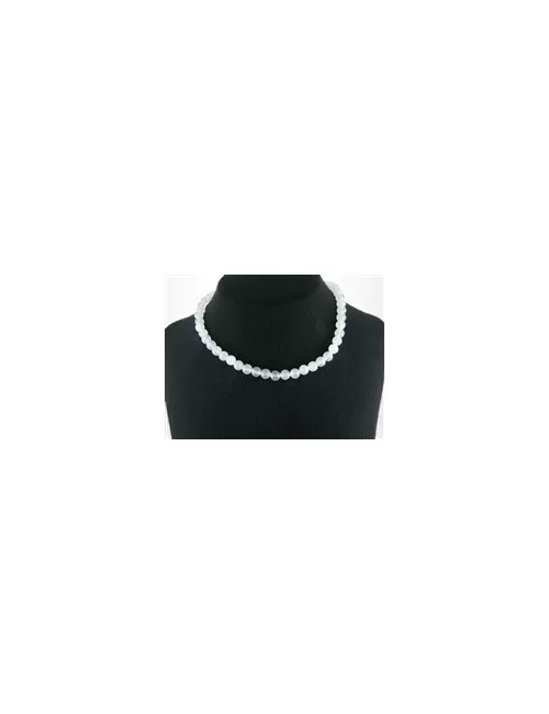 Heilstein & Edelstein-Strang - Kugeln, Achat (weiß-transparent), 08mm
