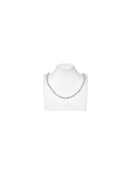 Heilstein & Edelstein-Strang - Kugeln, Topas (weiß-blau), facettiert, 06mm (39cm)