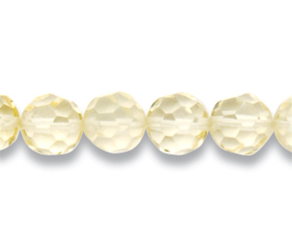 Heilstein & Edelstein-Strang - Kugeln, Limonenquarz (gebr.), facettiert, 08mm
