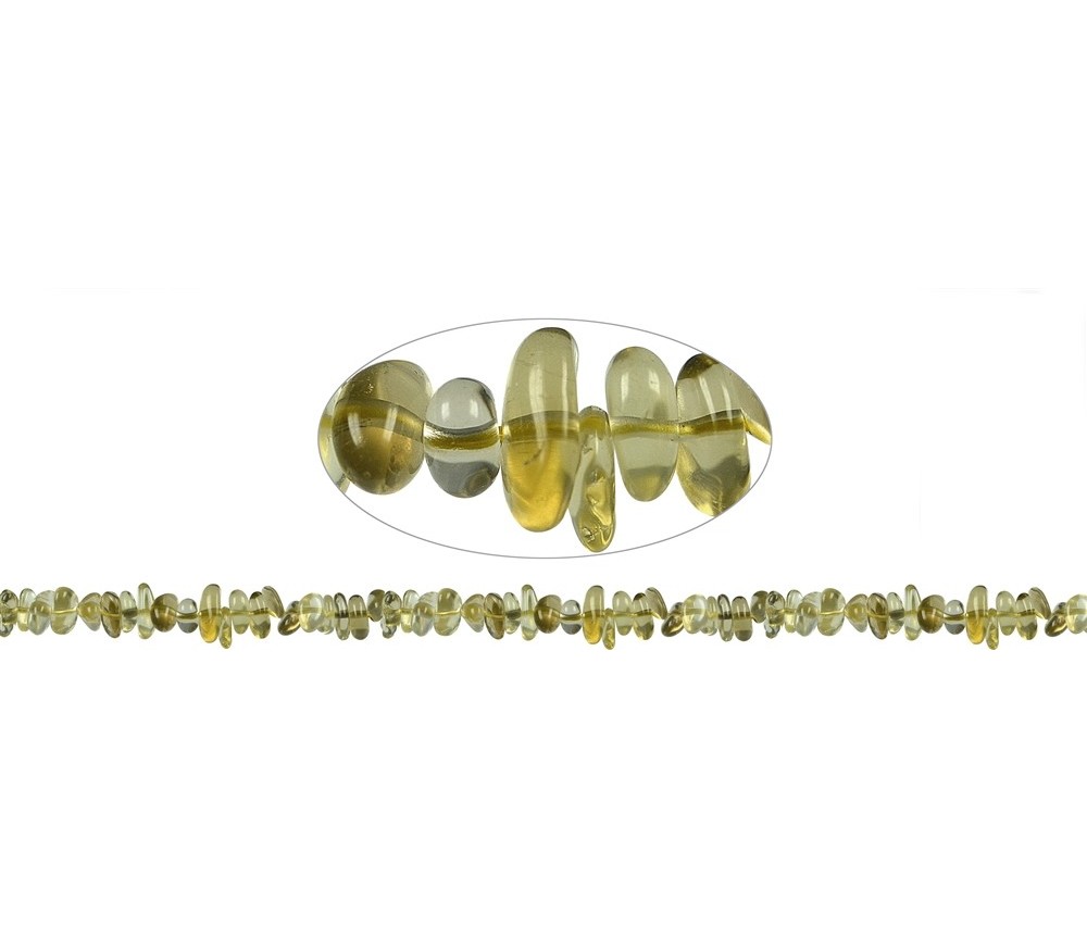 Heilstein & Edelstein-Strang - Splitter, Limonenquarz (gebr.), 03-05 x 05-10mm