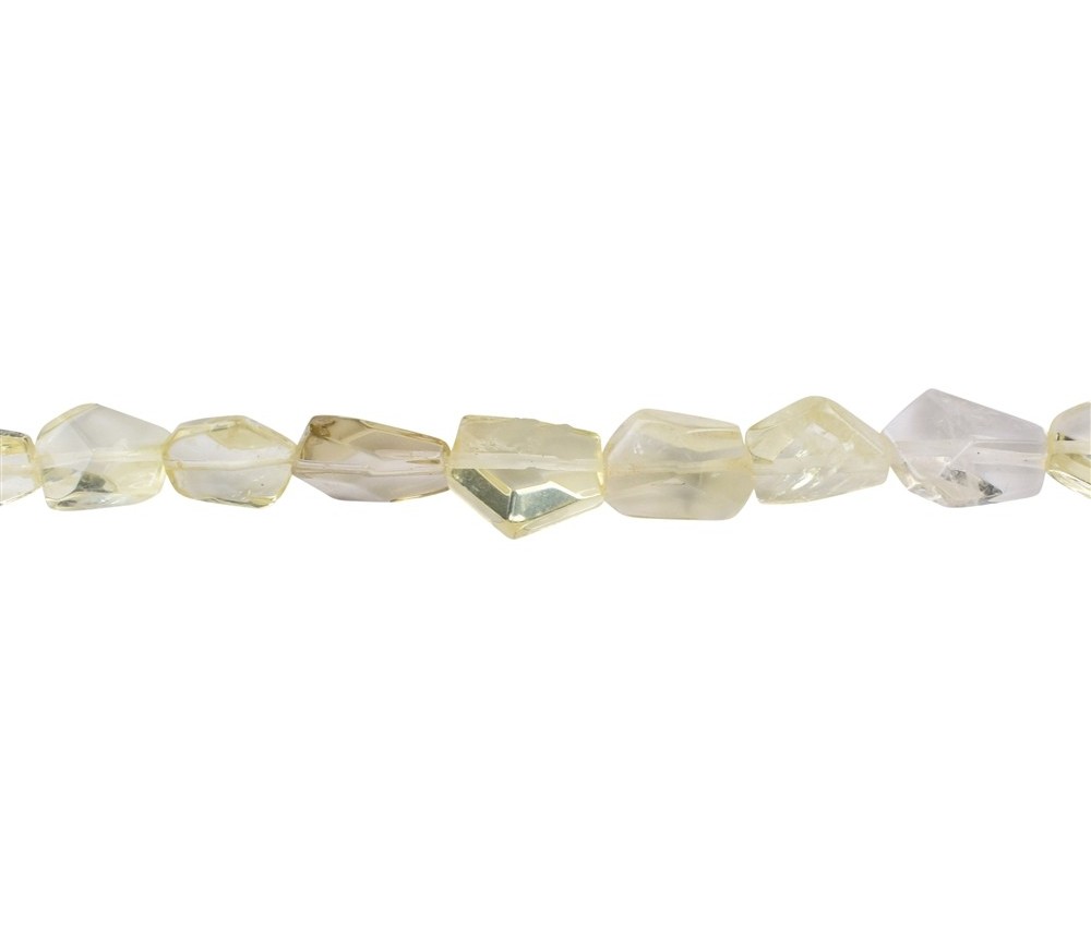 Heilstein & Edelstein-Strang - Nuggets, Limonenquarz (gebr.), 13-16 x 11-13mm, facettiert