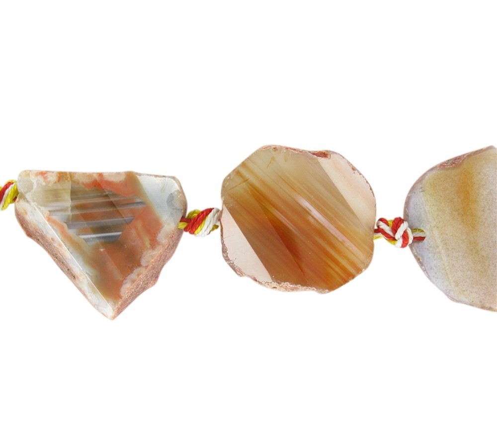 Heilstein & Edelstein-Strang - Freiform-Platten, Achat (rosa), 30-35 x 25-30 x 10-12mm