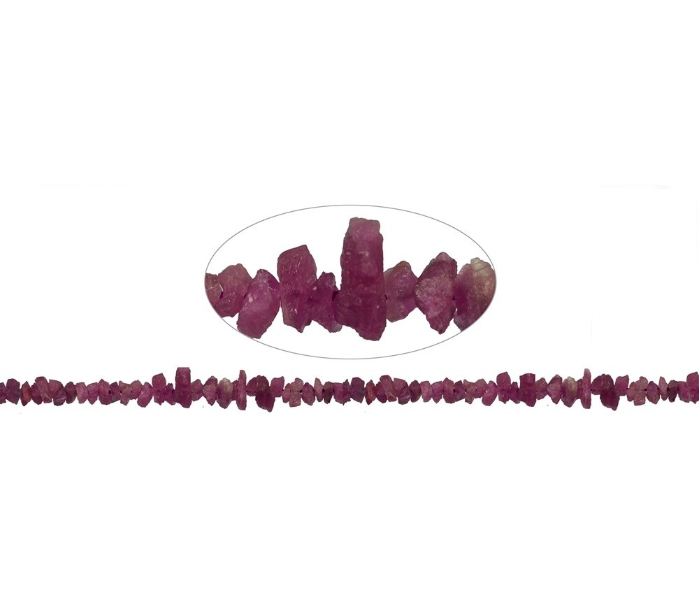 Heilstein & Edelstein-Strang - Splitter roh, Turmalin (rosa), matt, 04 – 08mm