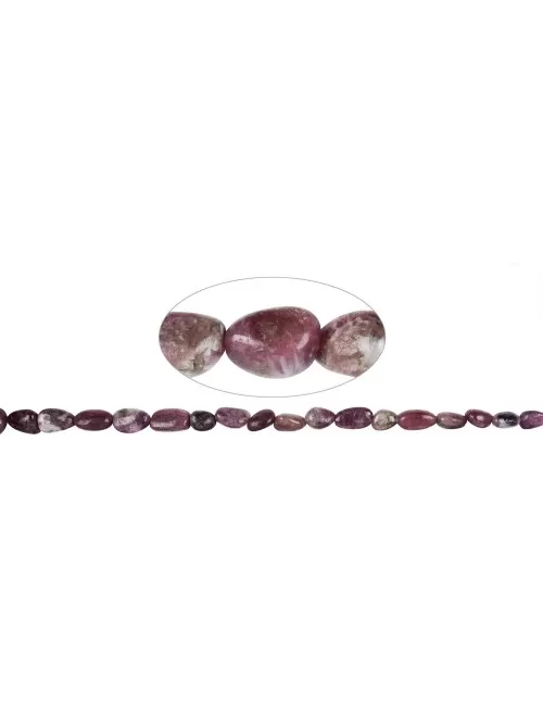 Heilstein & Edelstein-Strang - Nuggets, Turmalin (rosa), 15-20 x 08-13mm, mit Verlauf (50cm)