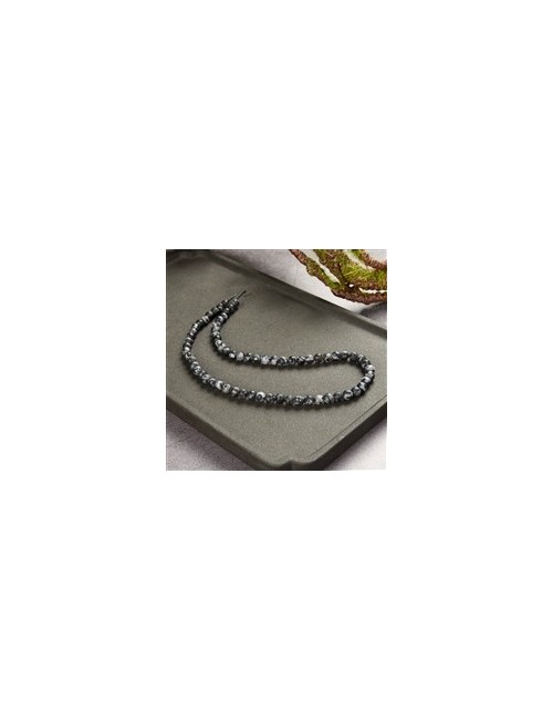 Heilstein & Edelstein-Strang - Kugeln, Gabbro (Mystic Merlinite), matt, 06mm