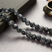 Heilstein & Edelstein-Strang - Kugeln, Gabbro (Mystic Merlinite), matt, 06mm