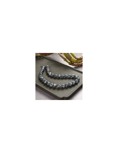 Heilstein & Edelstein-Strang - Kugeln, Gabbro (Mystic Merlinite), matt, 10mm