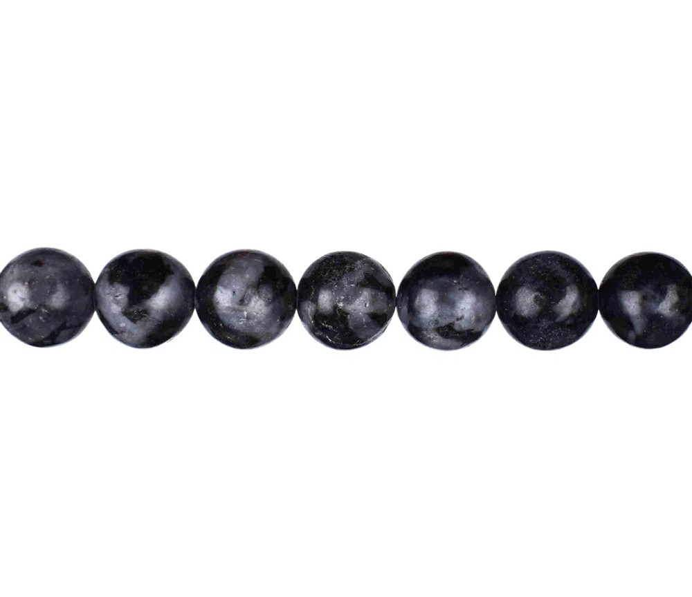 Heilstein & Edelstein-Strang - Kugeln, Gabbro (Mystic Merlinite), 10mm