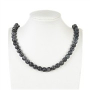 Heilstein & Edelstein-Strang - Kugeln, Gabbro (Mystic Merlinite), matt, 12mm (38cm)