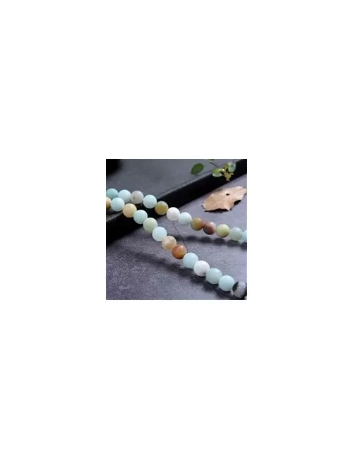 Heilstein & Edelstein-Strang - Kugeln, Amazonit (bunt), matt, 08mm (38cm)