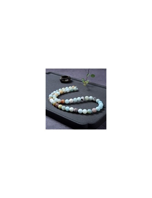 Heilstein & Edelstein-Strang - Kugeln, Amazonit (bunt), matt, 08mm (38cm)