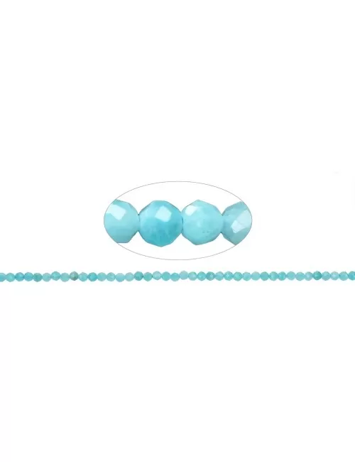 Heilstein & Edelstein-Strang - Kugeln, Amazonit, facettiert, 03mm