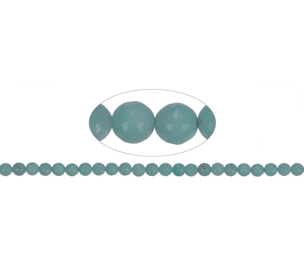 Heilstein & Edelstein-Strang - Kugeln, Amazonit (China), facettiert, 08mm (38cm)