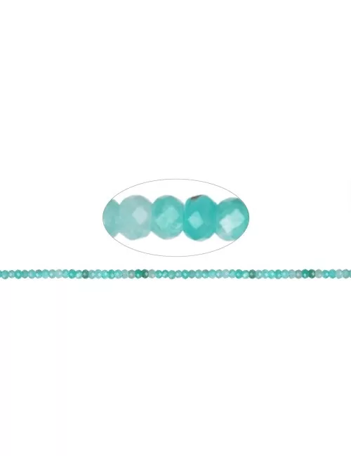Heilstein & Edelstein-Strang - Button, Amazonit (hell), facettiert, 02 x 03mm