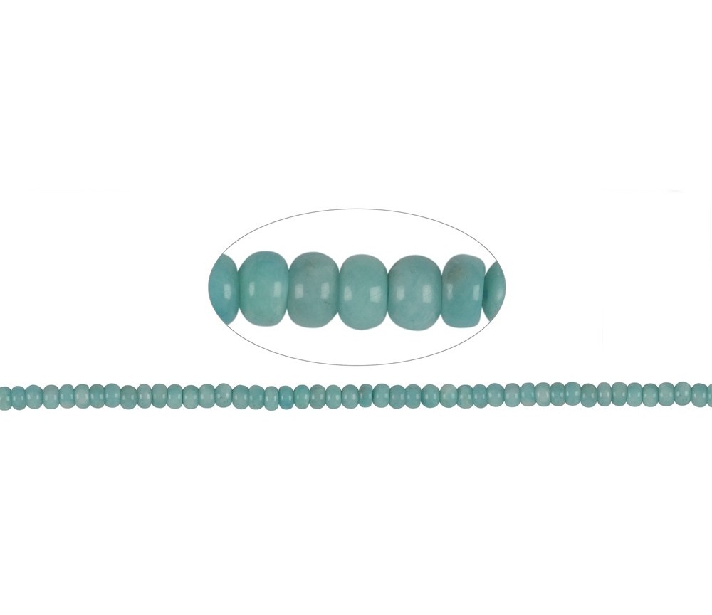 Heilstein & Edelstein-Strang - Button, Amazonit AA, 03 x 06mm