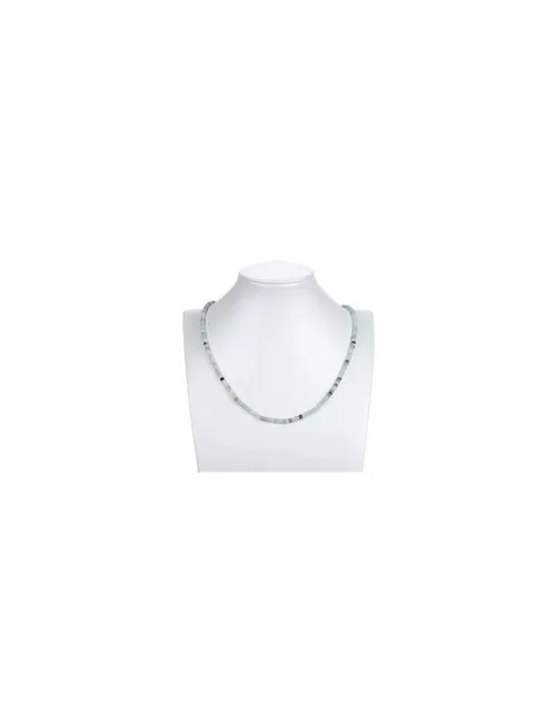Heilstein & Edelstein-Strang - Button, Amazonit (bunt), facettiert, 02 x 04mm