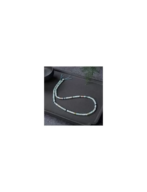 Heilstein & Edelstein-Strang - Button, Amazonit (bunt), facettiert, 02 x 04mm
