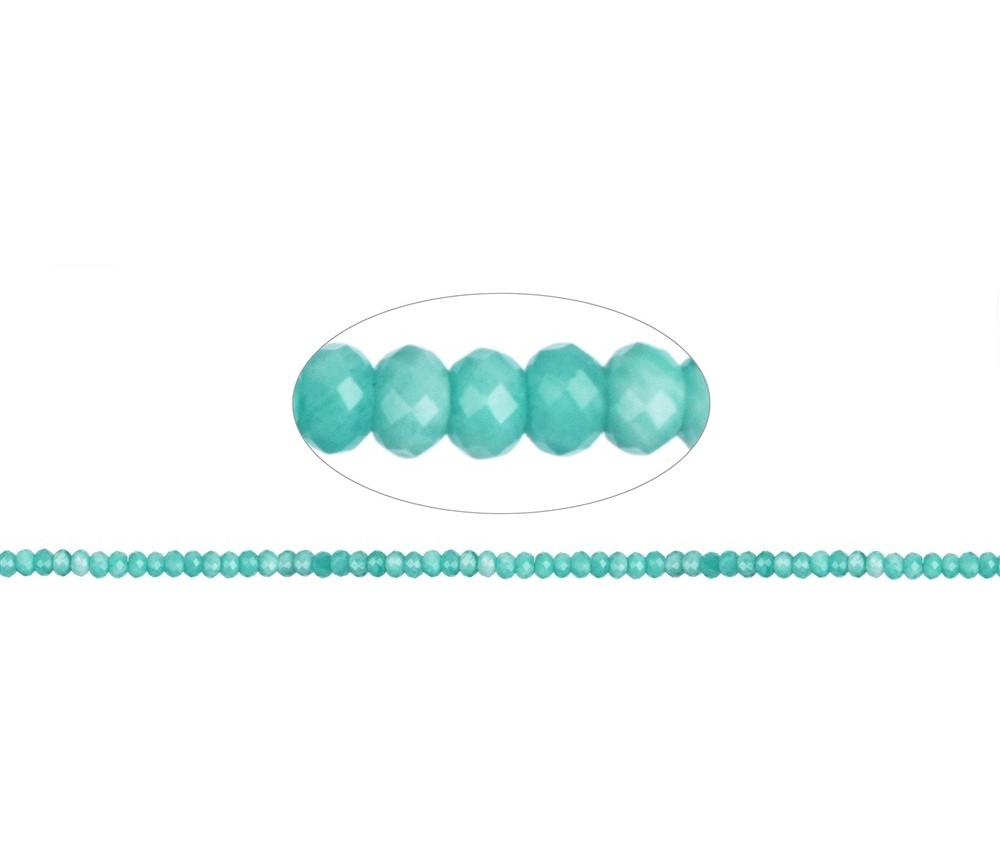 Heilstein & Edelstein-Strang - Button, Amazonit (hell) extra, facettiert, 03 x 05mm